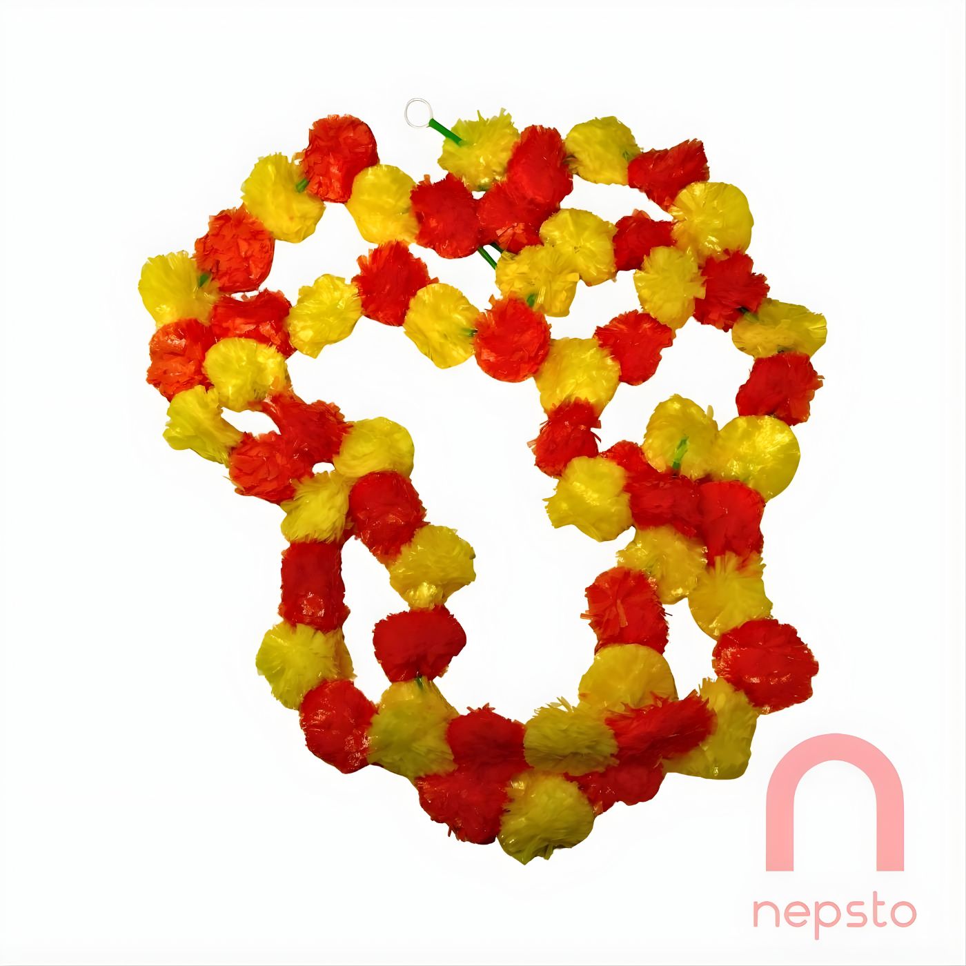 Marigold Garland / Sayapatri Mala (1 strip) - Yellow & Orange (Plastic)