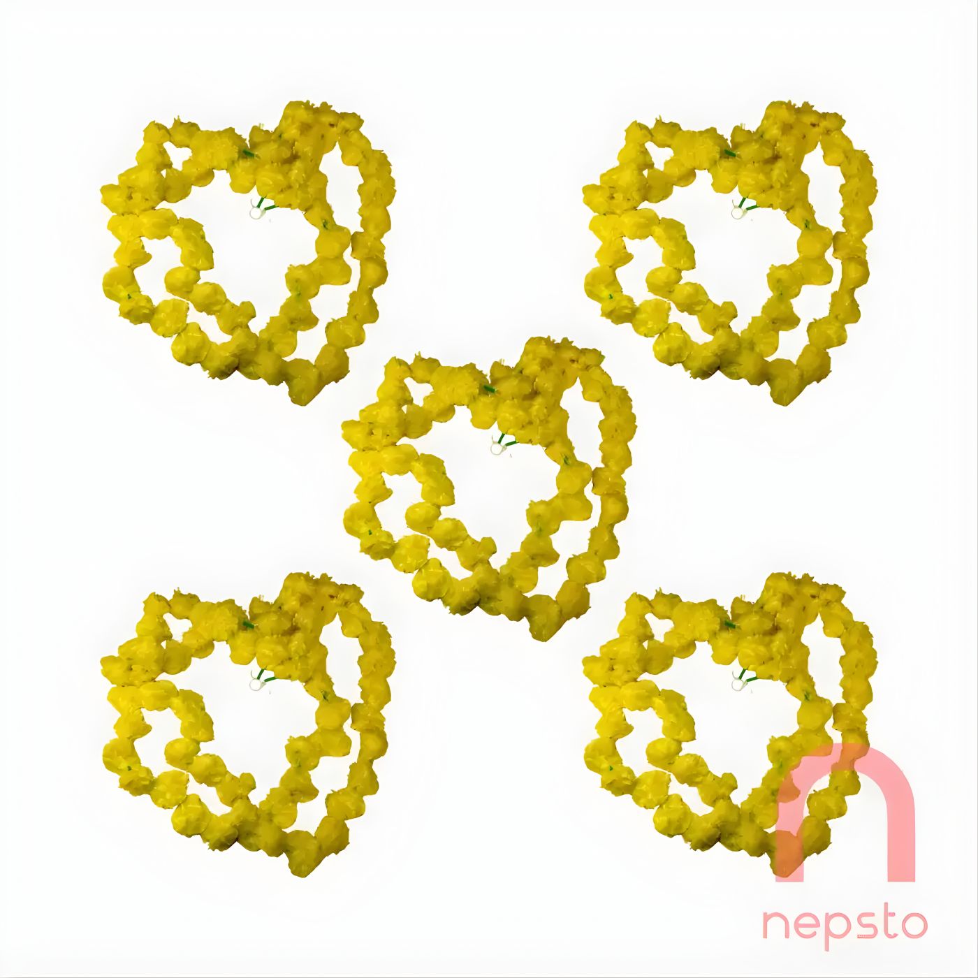 Marigold Garland / Sayapatri Mala (bundt af 5) - gul (plastik)
