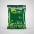 A packet of Nupur 100% pure henna, with a green background and leaves pattern.
