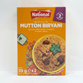 Box of National Mutton Biryani recipe mix on a white background