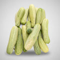 Green cucumbers on a white background