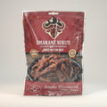 Packaged Dharane Sukuti dried mutton meat on a shelf in a store.