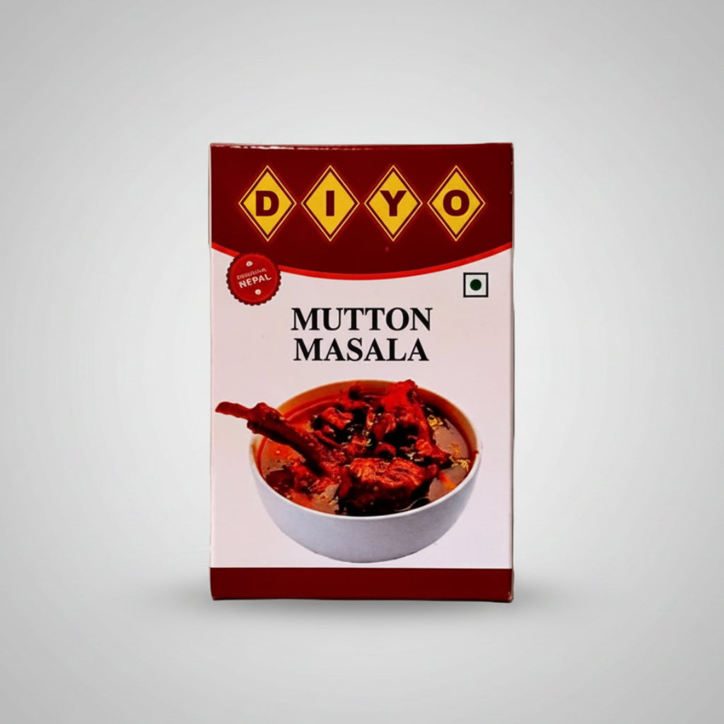 Box of DIYO Mutton Masala on a textured surface