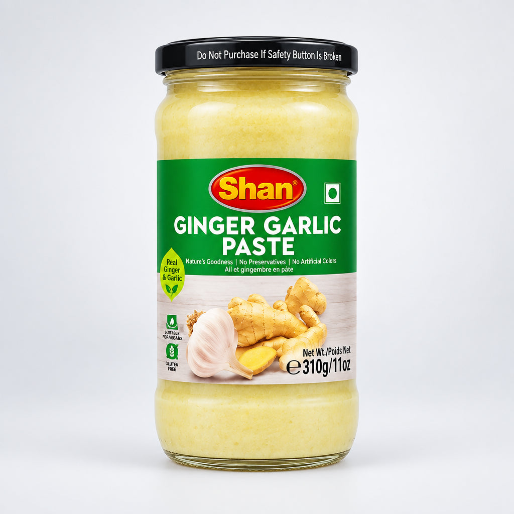 Jar of Shan Ginger Garlic Paste on a white background