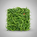 A pile of fresh green chili peppers.