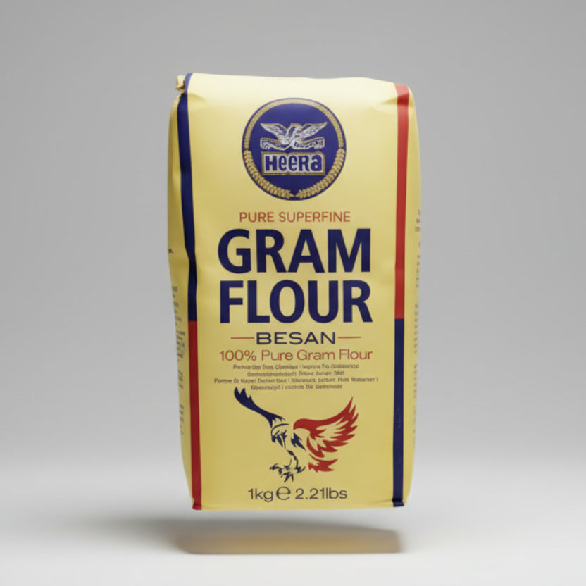 Bag of Heera Gram Flour on a gray background