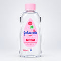 Johnson's baby bottle on a white surface with a light gray background