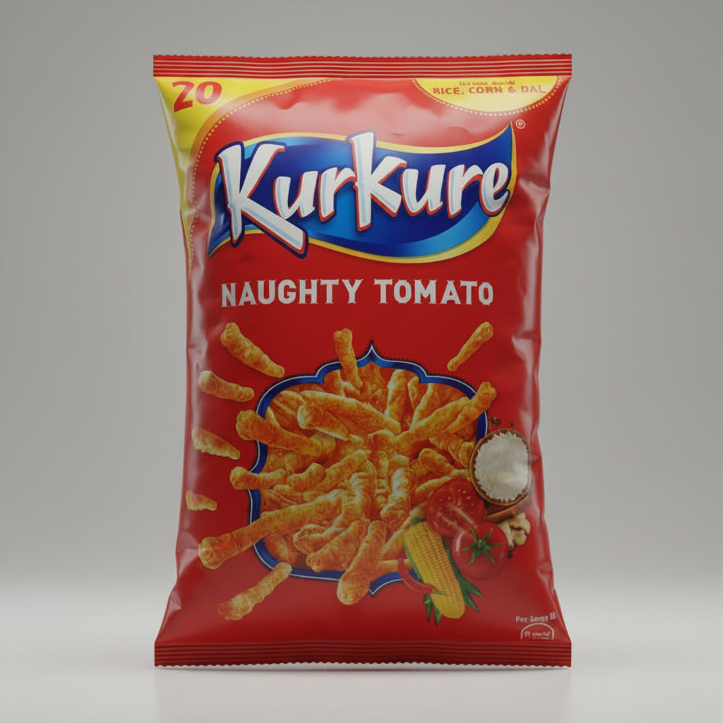 Kurkure Naughty Tomato package on a white background