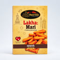 Box of Lakha Mari traditional sweet from Nepal Foods on a gray background
