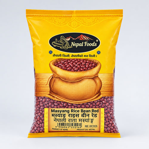 Yellow package of Nepali food product with visible branding on a white background