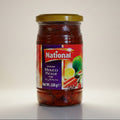 A jar of National Mixed Pickle with a red and yellow label, displaying the product name and weight '320g'.