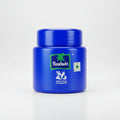A blue jar of Parachute Coconut Oil against a white background.