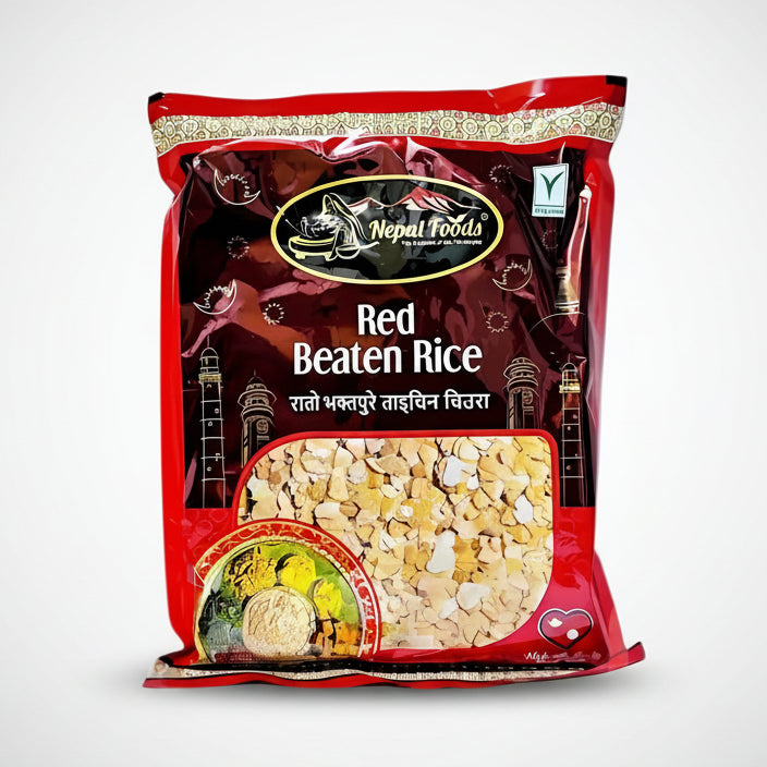 Nepal Foods Red Beaten Rice package on a white background