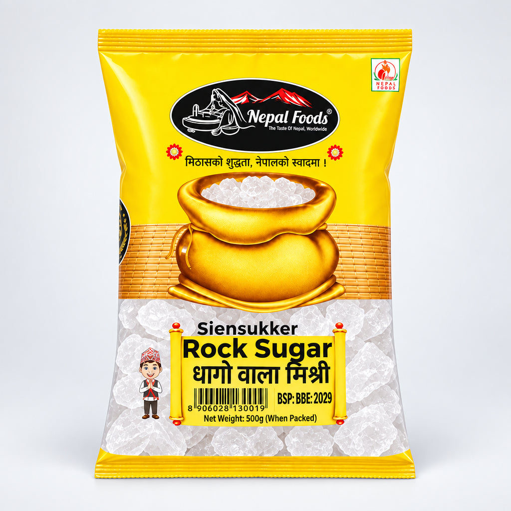Packaged product with a yellow label on a white background