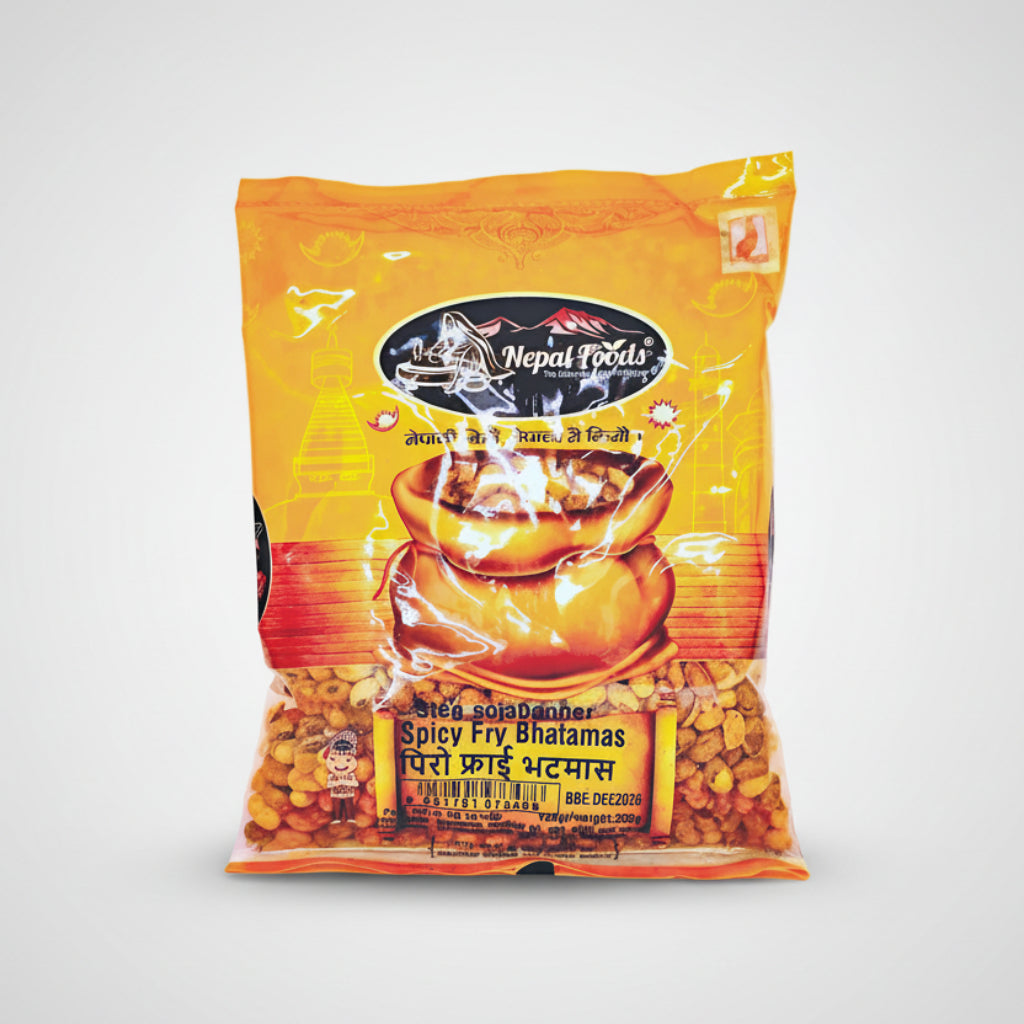 Packaged snack with 'Nepal Foods' branding on a white background