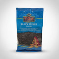 TRS black pepper packaging with blue background and visible text