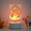 Decorative lamp with a figure of a deity on a light background