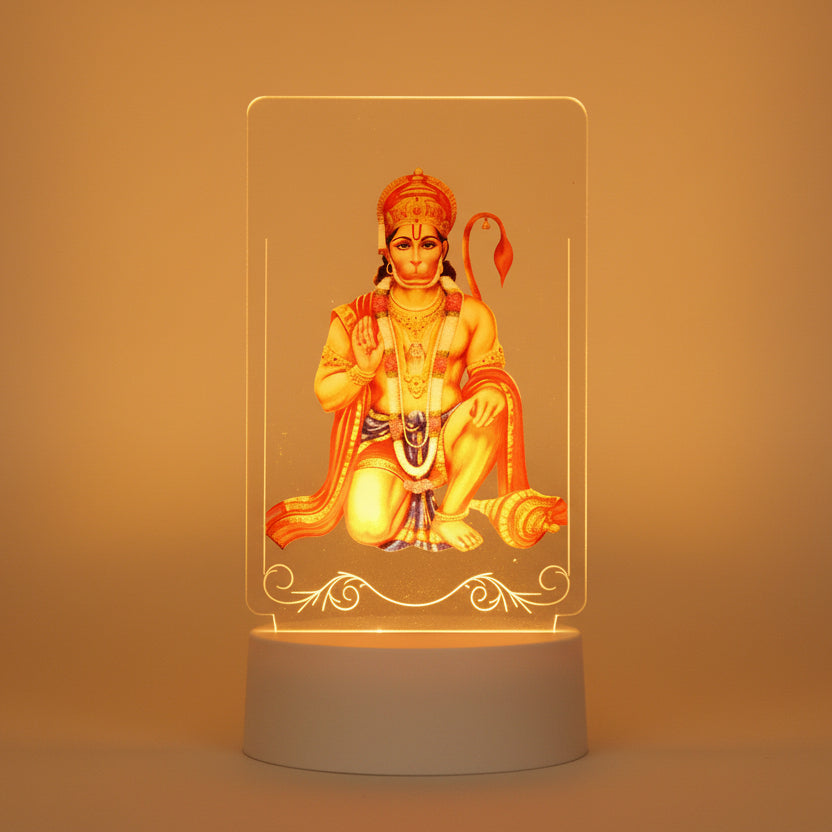 LED lamp with a depiction of a deity on a white background