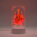 Decorative lamp with a colorful depiction of a deity on a white background