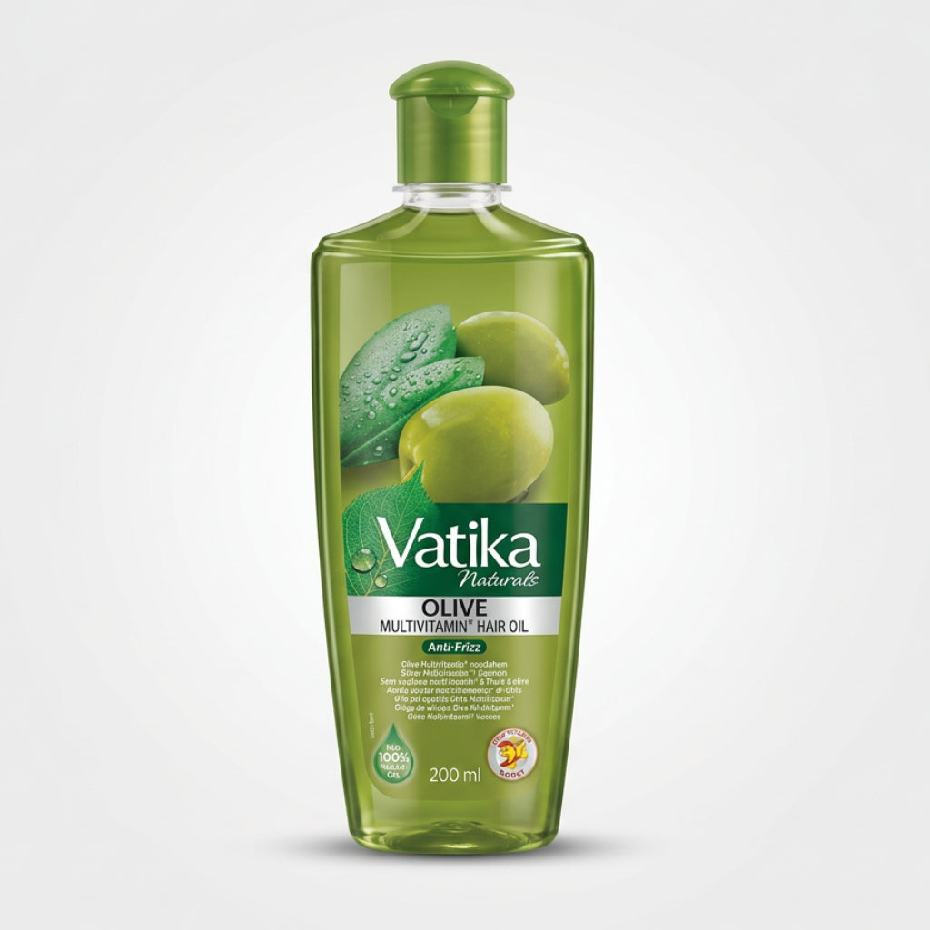 Vatika Olive Multivitamin Hair Oil bottle on a white background