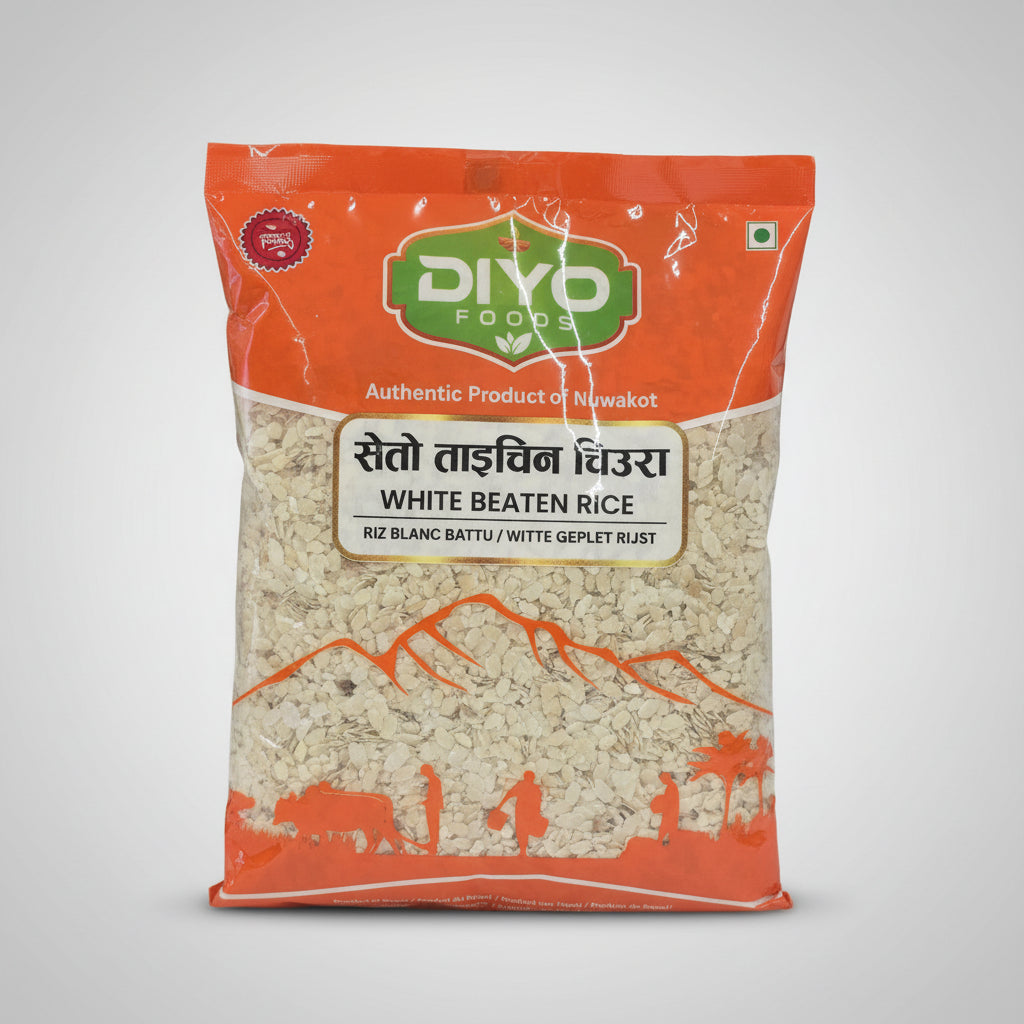 Packaged rice with a visible brand label on a blurred background