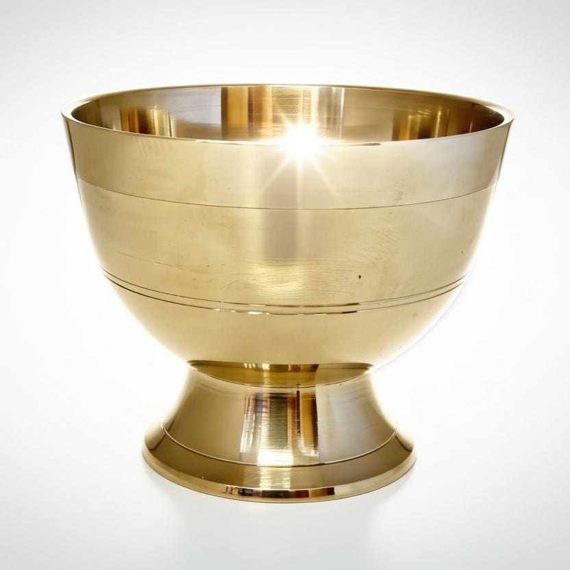 Gold bowl on a white background