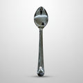 Silver spoon on a light gray background
