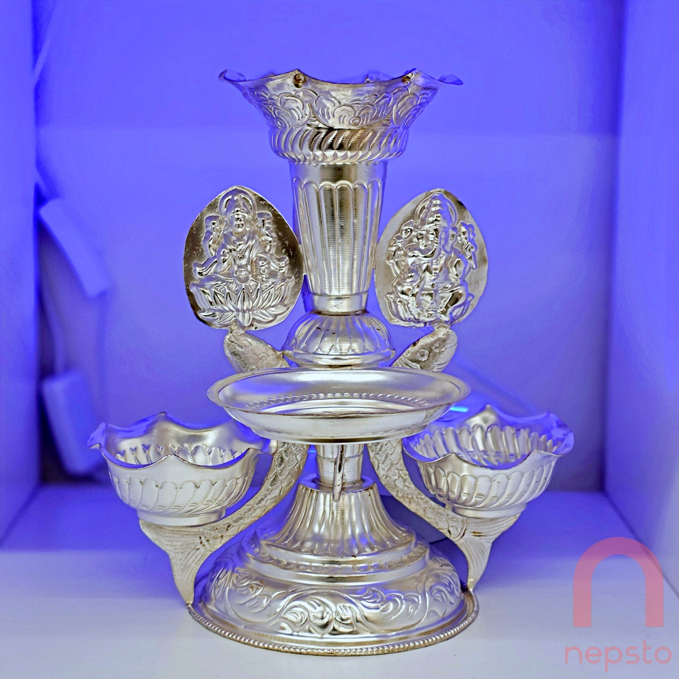 Tikadani with Ganesh & Laxmi - Silver coated