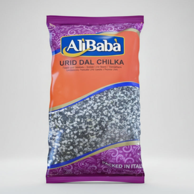 AliBaba Urid Dal Chilka packaging on a white background