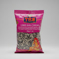 TRS Urid Dal Chilka packaging on a gray background