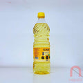 A 1L bottle of SUNflower oil with a yellow label on a white background.