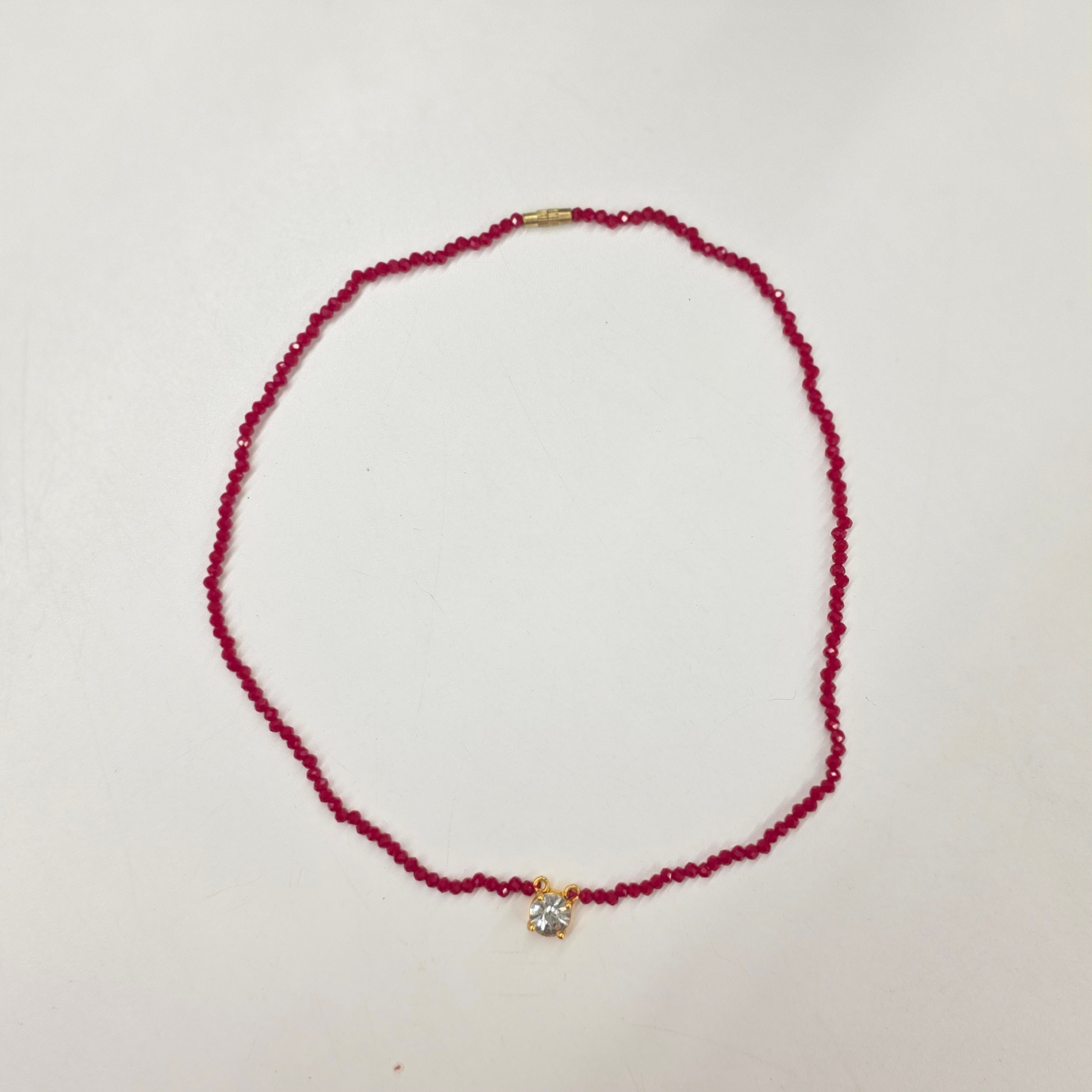 Rød krystal Mangalsutra