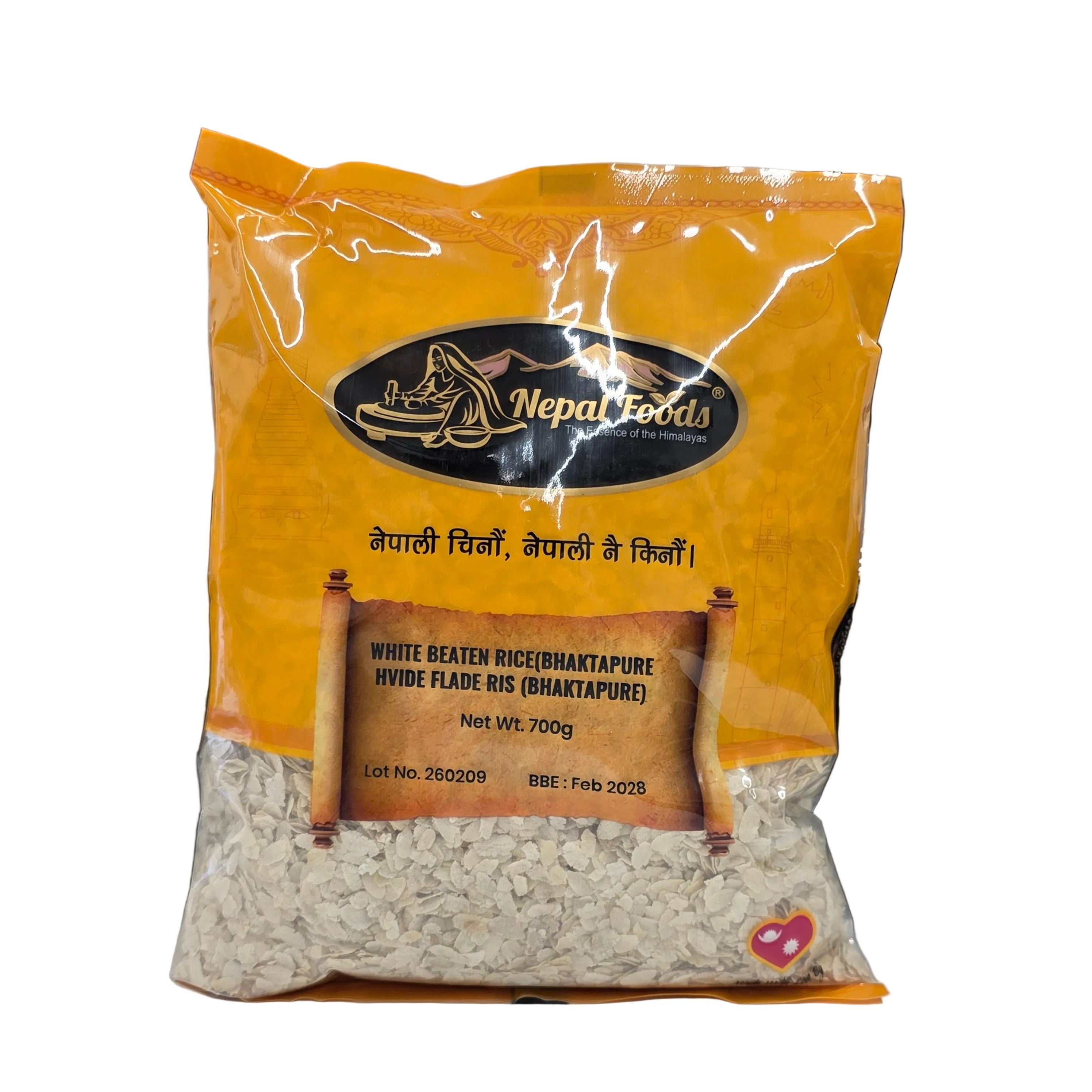 Hvide Bankede Ris / Bhaktapure Taichin Chiura - 700g