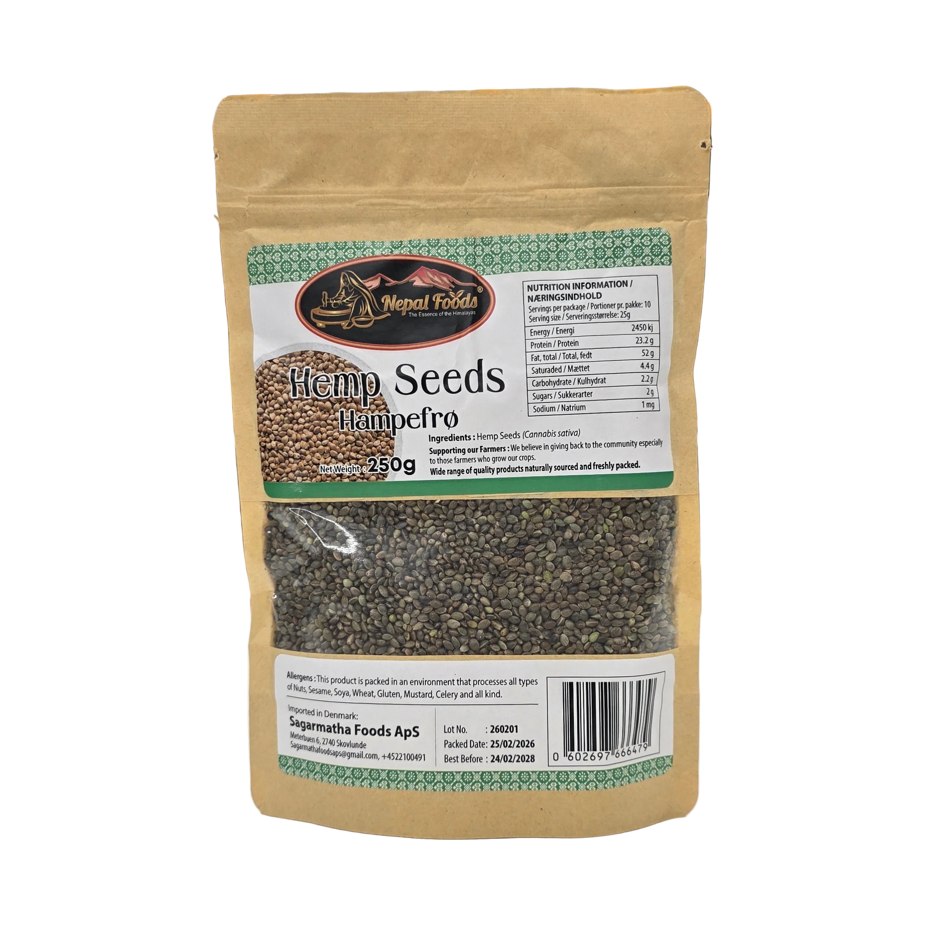 Bhago / Hampefrø seeds -250g
